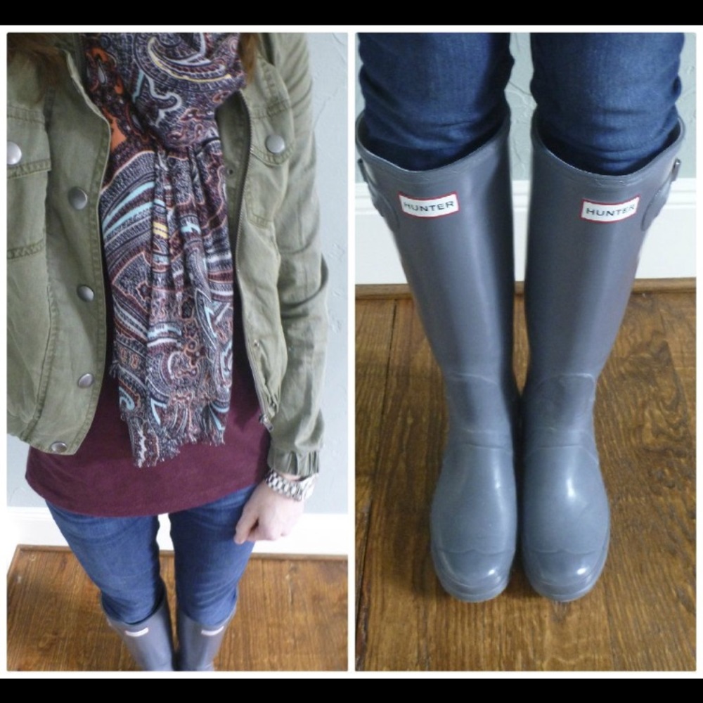 Grey hunter boots